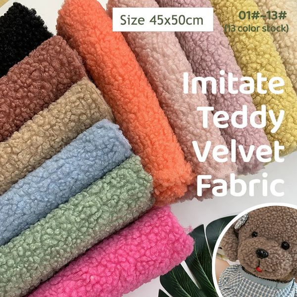 Herramientas artesanales 1 unids 45x50 cm Tela para peluche Peluche Suave Granular DIY Material hecho a mano Ropa Juguete Cordero 231101