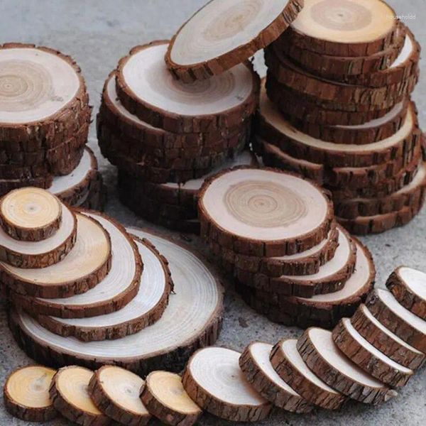 Herramientas de artesanía Bloque de tablones de madera natural de 2-10 cm para decoración de bodas en el hogar redondo de madera de madera material de álbum de recortes de bricolaje a mano