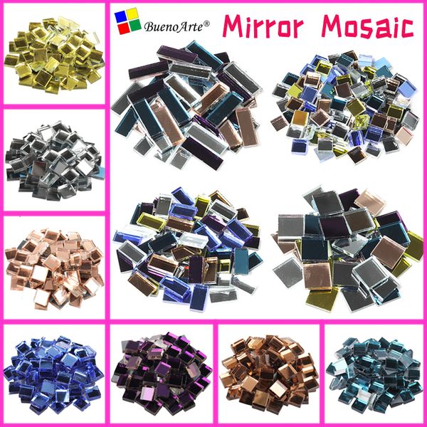 Herramientas artesanales 200g espejo de cristal brillante Color plata cuadrado rectángulo DIY decoración azulejo fabricación de mosaicos y Hobby 230211