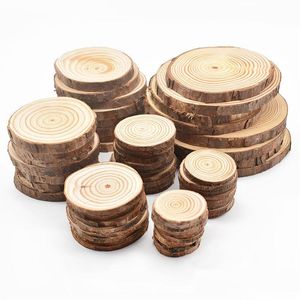 Outils d'artisanat 312 cm d'épaisseur en pin naturel rond tranches de bois inachevées cercles avec disques d'écorce d'arbre bricolage artisanat peinture de fête de mariage Dhrzn