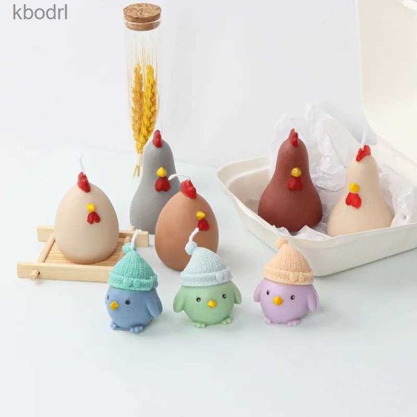 Outils d'artisanat 3D dessin animé coq silicone bougie moule mignon animal savon résine plâtre faisant ensemble gâteau au chocolat gelée glace moule décor à la maison cadeaux YQ240115