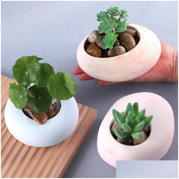 Outils d'artisanat 3D Pot de fleur Mod géométrique béton ciment succulent planteur moules résine époxy artisanat faisant des fournitures maison jardin Dro Otojk