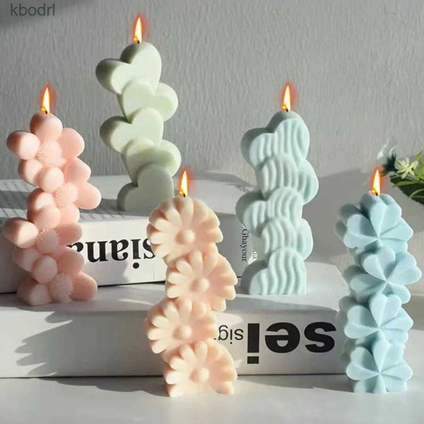 Outils d'artisanat 3D coeur d'amour Silicone bougie moule bricolage aromathérapie plâtre savon moule décor à la maison ornement bougie à la main faisant des moules en résine nouveau YQ240115