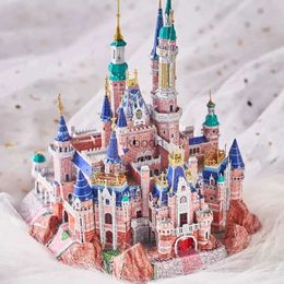 Outils d'artisanat 3D Puzzle en métal Dream Princess Castle Kits de construction de modèles avec lumière DIY Laser Cutting Jigsaw Jouets pour filles Cadeaux d'anniversaire YQ240119