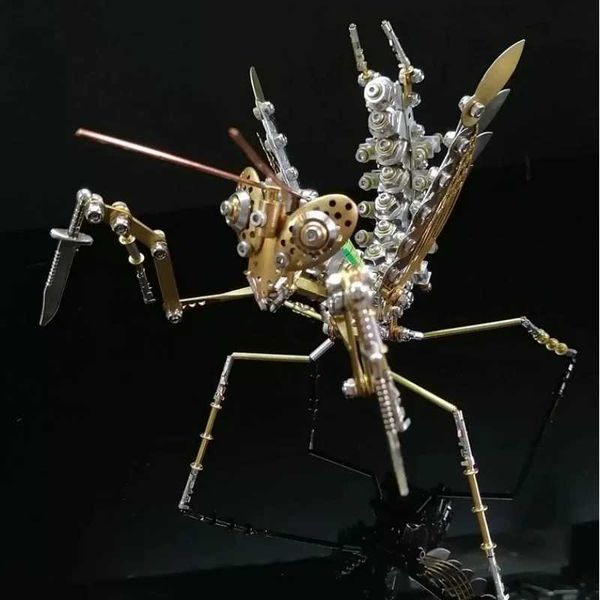 Outils d'artisanat 3D Puzzle Métal Grand Couteau Mantis Modèle Kit Steampunk Insectes Mécaniques DIY Assemblage Jouet Puzzles Jouets Cadeaux YQ240119