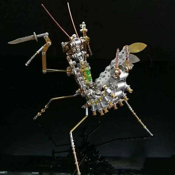 Herramientas artesanales Rompecabezas 3D Metal Cuchillo grande Mantis Modelo Kit Steampunk Insectos mecánicos DIY Ensamblaje Juguete Rompecabezas Juguetes para niños Adultos Regalos YQ240119