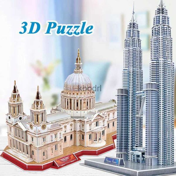 Herramientas artesanales Rompecabezas 3D Papel Niños 8+ años Ciudad mundialmente famosa Modelo de construcción Paisaje urbano DIY Educación Creativo Adulto Rompecabezas Niños Juguete Regalo YQ240119