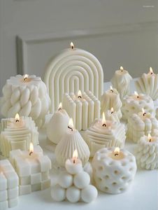 Outils d'artisanat 3D en forme de bougie en silicone moule géométrique arôme plâtre créatif hiver art ambiance maison ornement résine époxy Molud 22