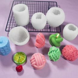 Outils d'artisanat 3D Silicone tricot laine boule qualité cire bougies moule ornements artisanaux arôme gypse moule artisanat décoration 257T