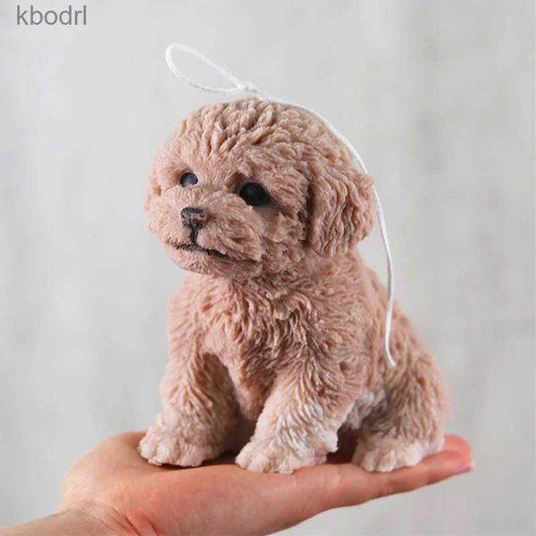 Outils d'artisanat 3D Teddy Dog Silicone Bougie Moule DIY À La Main Mignon Animal Plâtre Résine Époxy Chocolat Cuisson Moules Décoration De La Maison Fournitures YQ240115