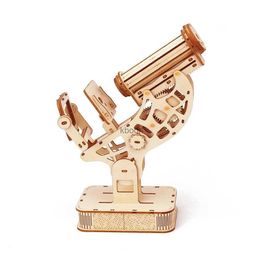 Outils d'artisanat 3D Microscope en bois Puzzle Kits de modèles pour enfants Expérience d'apprentissage Éducation Montessori Jouet DIY Assemblage Bloc à déposer DHPJW