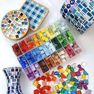 Craft Tools 400G/1000G Crystal Glass Mozaïek Diy Ceramic Tile Creative Art Material Children's Handmade 1x1cm 230211