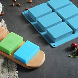 Ambachtelijke gereedschappen 6 holte rechthoek siliconen zeep schimmel DIY maken zelfgemaakte cakevorm handgemaakt voor huis badkamer