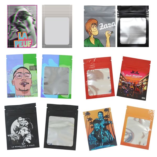 Herramientas artesanales 7x10 cm Bolsas de plástico Mylar de dibujos animados Bolsa de polvo de especias para galletas Bolsa de almacenamiento de alimentos a prueba de agua Bolsas de auto al por mayor portátiles 230106