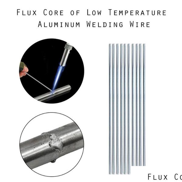 Herramientas artesanales Alambre de soldadura con núcleo de fundente de aluminio Varillas de soldadura de fusión fácil para soldadura de aluminio No necesita polvo de soldadura Xb1 Entrega de gota Hom Dhwkf