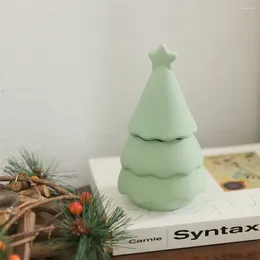 Craft Tools Kerstboom Kaars Pot Beton Siliconen Mal Met Deksel Vat Voor Cement En Jesmonit Diy Gift Tool