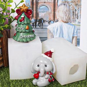 Hobbygereedschappen Kerstboom Olifant Siliconen Mal DIY Creatieve Woondecoratie Mini Kaars Geschenken
