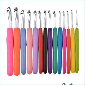 Knutselgereedschap Knutselgereedschap 14 Stks/set Diy Haaknaalden 2Mm-10Mm Gladde Breinaalden Ergonomische Soft Grip Handvatten Voor Kunst Thuisindustrie Dhro1