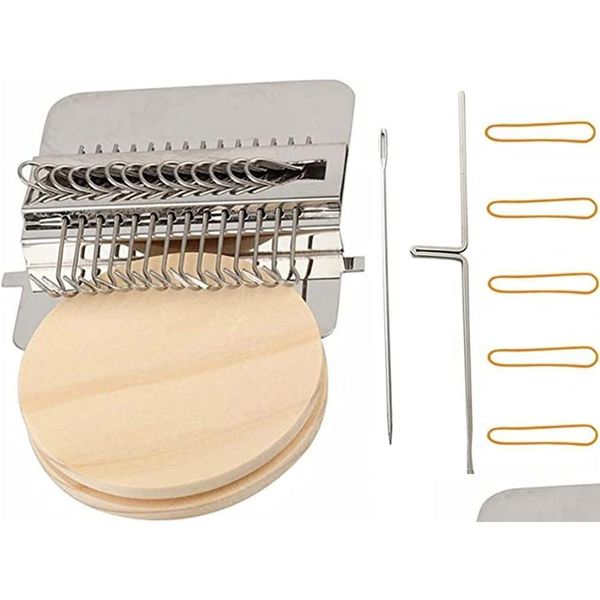 Outils d'artisanat Darning Loom Speedweve Type Weave Tools Tising débutants Hine en bois en bois pour réparer les chaussettes en jeans 14 crochets D D Otzbx