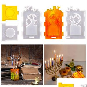 Herramientas artesanales Diy Candlestick Epoxy Mod Crystal Pen Holder Caja de almacenamiento de joyas Sile Mods Drop Delivery Hogar Jardín Artesanía Dhfiv