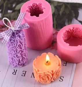 Craft Tools Diy Round Rozebloemen Vorm Siliconen Soap Schimmel Handgemaakte mallen maken Fondant Cake Candle Decoration1566987