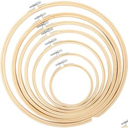 Outils d'artisanat Guirlande brodée de bambou Outil de point de croix Cadre de broderie rond Anneau de cerceau de couture Accessoires de décoration pour la maison Drop D Dhyrx