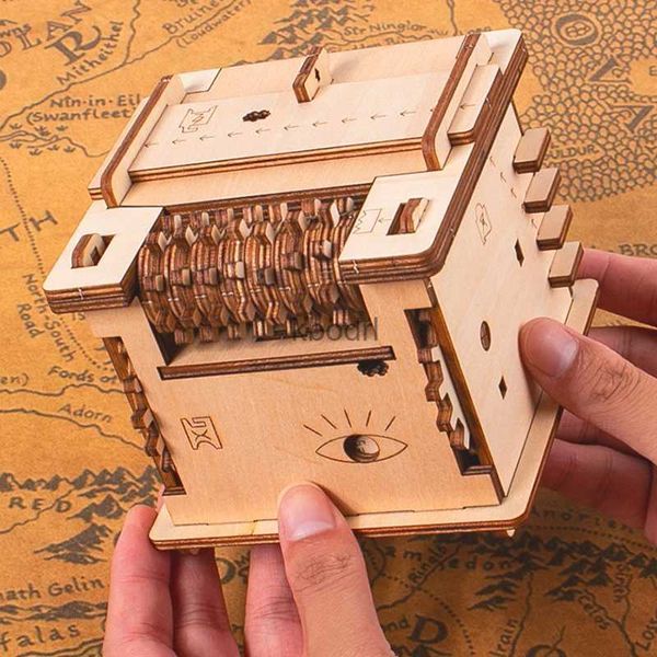 Herramientas artesanales Escape Room Game Puzzle Box Alta dificultad Brain Teaser Madera 3D Rompecabezas De Madera Juegos De Ingenio YQ240119