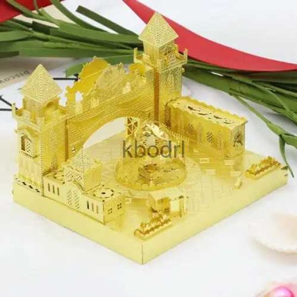 Herramientas artesanales Fantastic Castle-Gold DIY 3D Metal Puzzle Ensamblar kits de modelos Corte láser Jigsaw YQ240119