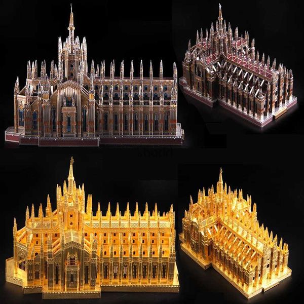 Outils d'artisanat Italie Duomo di Milano Les grandes architectures du monde Puzzle 3D Kits de modèles en métal 255 piècesDIY 3D Laser Cut Building Jigsaw Toys YQ240119