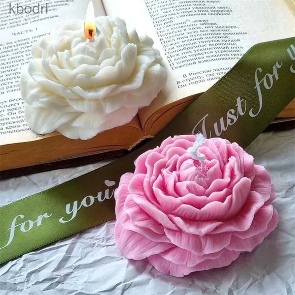 Ferramentas de artesanato Grande Peônia Flor Molde de Silicone Dia dos Namorados DIY Flor Mousse Bolo Molde de cozimento 3D Rose Scented Gypsum Soap Making Mold YQ240115