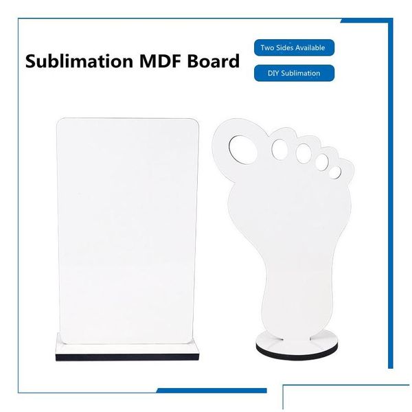 Outils d'artisanat Faible Moq MDF Conseil DIY Sublimation PO Cadre Pied Rec En Bois Photo Pads Transfert De Chaleur Art Peintures Décorations Sublima Dhbsj