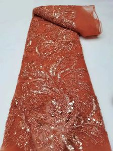 Outils d'artisanat luxueux tissu de dentelle africaine paillettes perles broderie marié nigérian mariée de haute qualité français tulle pour mariage 231130