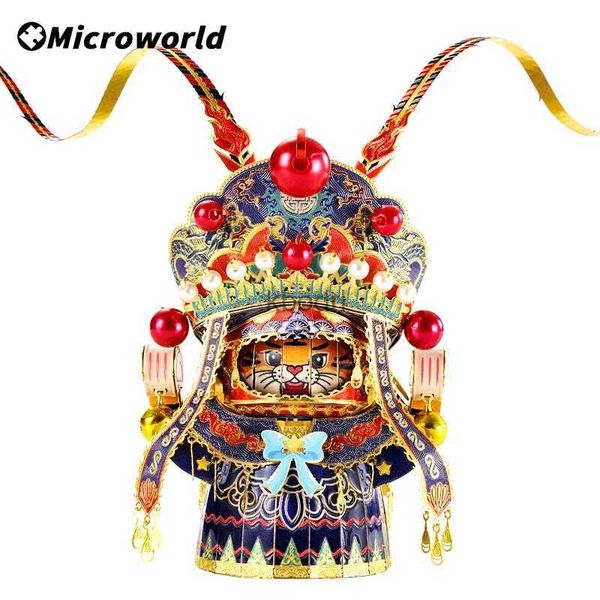 Outils d'artisanat Microworld 3D Puzzle en métal Culture traditionnelle chinoise tigre tyran modèle Kit découpe Laser Puzzle jouets de noël pour adolescent adulte YQ240119