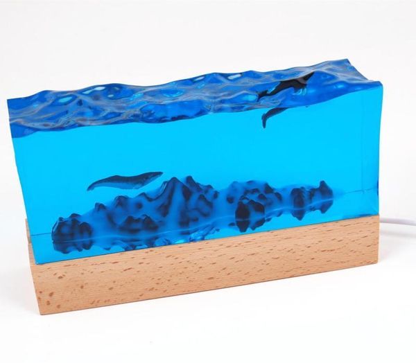 Herramientas de manualidades Moldes de silicona de mar de montaña Molde 3D irregular con base de madera con alimentación USB Base de luz de bricolaje