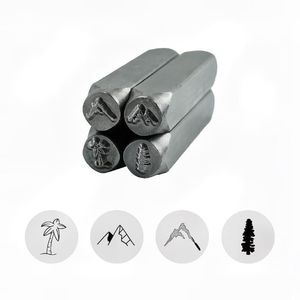 Ambachtelijke Gereedschappen Bergboom Symbool Metalen Punch Stempels Stempelen Kit DIY Lederen Stempels Sieraden Stempelen 1 4 6mm255J