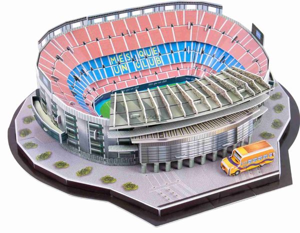 Outils d'artisanat Nouveau Puzzle 3D Stade de Football mondial Terrain de jeu de Football européen assemblé modèle de construction Puzzle jouets jouets pour adultes YQ240119