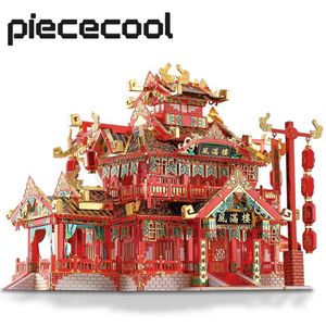 Herramientas artesanales Piececool 3D Metal Puzzle Restaurante chino Modelo Kits de construcción Puzzle Toys Diy Model Kit 3D Jigsaw Puzzle para adultos YQ240119