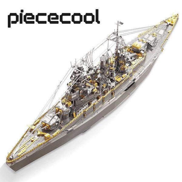 Herramientas artesanales Piececool 3D Metal Puzzle Modelo Kits de construcción - Nagato Battleship Jigsaw Toy Regalos de cumpleaños de Navidad para adultos YQ240119