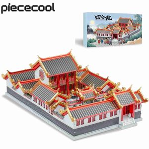 Ambachtelijke Gereedschappen Piececool 3D Metalen Puzzels voor Volwassen Chinese Binnenplaats Huis Model Building Kits DIY Speelgoed voor Tieners Jigsaw YQ240119