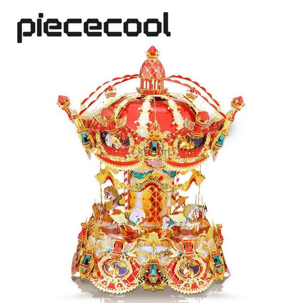 Bastelwerkzeuge Piececool 3D-Puzzles Metall Merry Go Round Montagemodellbausätze DIY Spielzeug Geburtstagsgeschenke YQ240119