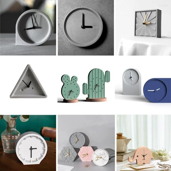 Outils artisanaux Pinkie moule béton bureau horloge moules ciment créatif bureau et maison géométrique Style nordique Silicone conception