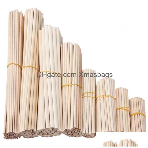 Herramientas artesanales Palo de madera redondo para manualidades Alimentos Polos de hielo y modelo Haciendo Cake Dowel DIY Construcción duradera Herramienta de carpintería Drop de DHQBF