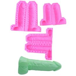 Moules en Silicone en forme de pénis pour hommes, outils artisanaux Sexy, forme 3D pour savon, chocolat, résine de gypse, bougie, gâteau décoratif, 282n