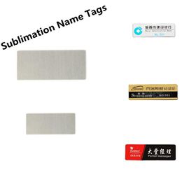 Outils d'artisanat Étiquette de nom de sublimation DIY Blanks Noms d'identification Badge avec coins ronds Pin Personnalisé Carte en aluminium personnalisée pour l'école Stud DHB2B
