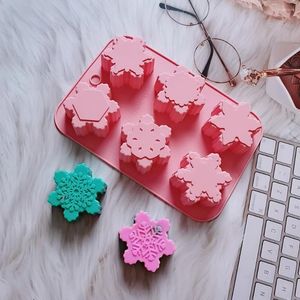 Hobbygereedschappen Verschillende stijlen Kerst Sneeuwvlok Vormige Siliconen Kaars Schimmel DIY Handgemaakte Zeep Chocolade Taart Decoratie Feestcadeau