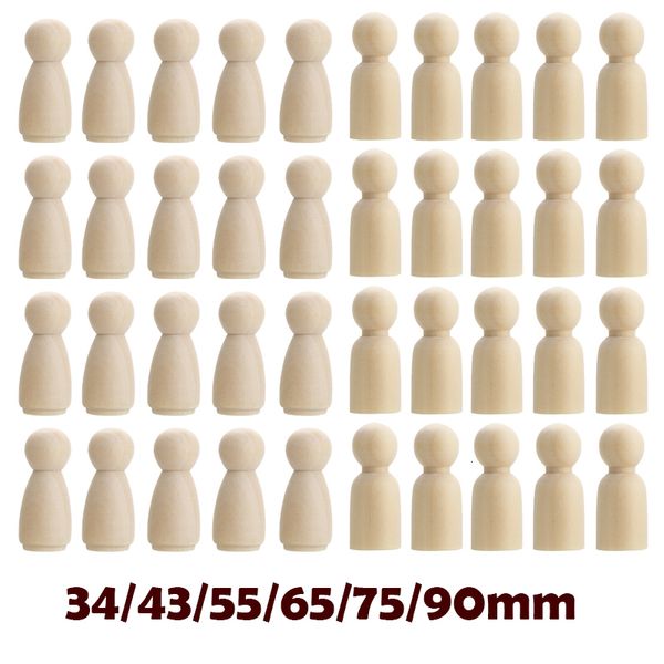 Artisanat Outils En Gros 50Pc 75Mm 90Mm Bois s Filles Et Garçons 35mm Bricolage À La Main Blanc Décoration De La Maison Peg Poupées En Bois pour Chambre De Bébé 230413