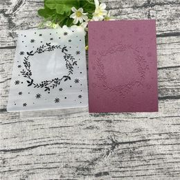 Herramientas artesanales, carpeta en relieve de plástico con hojas de corona para álbum de recortes, tarjeta para álbum DIY, herramienta, plantilla, sellos, decoración de boda