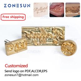ZONESUN – moule de gaufrage en cuir, artisanat, Logo personnalisé en bois, tampon métallique, outil de presse à chaud, moule de gaufrage en fer de marque
