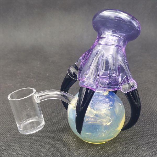 Craftbong Water Bong Dragon Claw Orb Hookah Hookahs 10MM Dewar Tubo de unión hembra Bubbler Purple Dab Rig para fumar CCG Beaker Bongs Beaker Thick Rigs