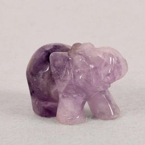 Ambachten 1 PCS Natuurlijke Genezing Amethist Olifant Zak Gesneden Edelsteen Ambachten Kristal Dier Totem Geest Stenen Beeldjes